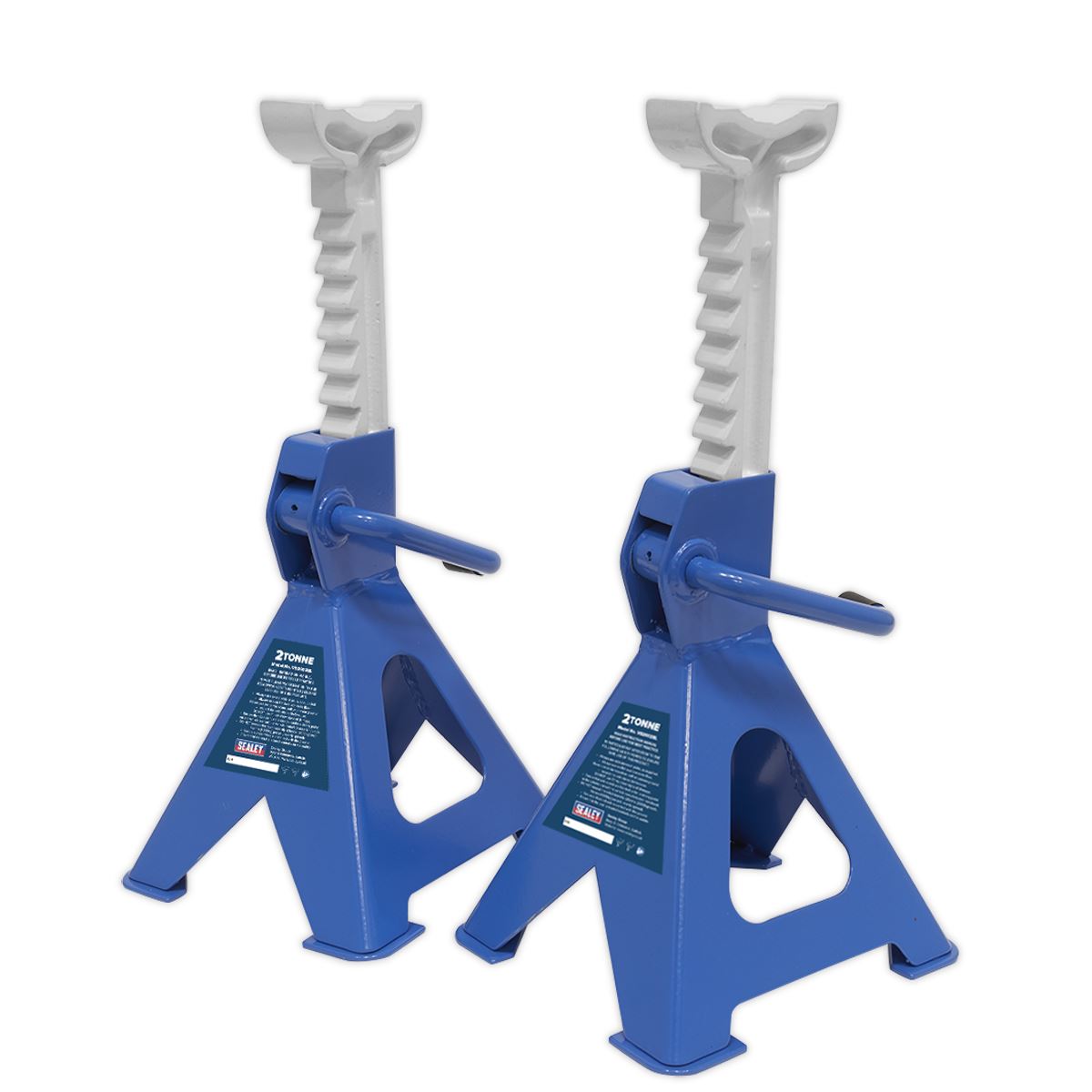 Sealey VS2002BL Ratchet Type Axle Stands (Pair) 2 Tonne Capacity per Stand - Blue Sealey