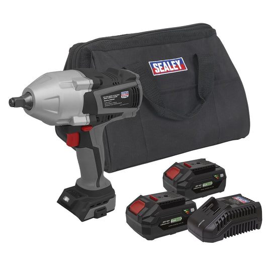Sealey CP20VXIWKIT1 Cordless Impact Wrench Kit 20V SV20 Series - 2 Batteries Sealey