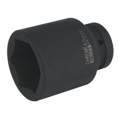Sealey IS152D Impact Socket 52mm Deep 1"Sq Drive Sealey