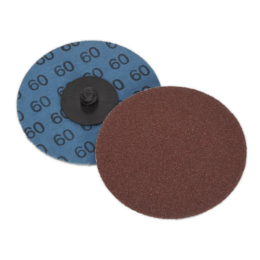Sealey PTCQC7560 Quick-Change Sanding Disc Ø75mm 60Grit Pack of 10 Sealey