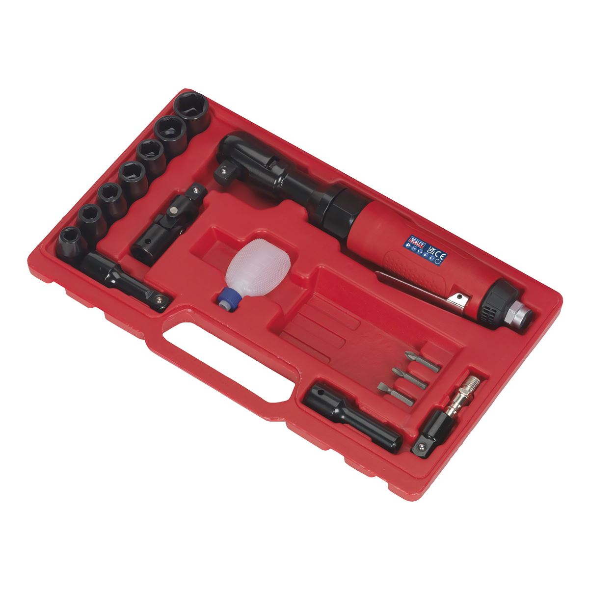 Sealey GSA21KIT Air Ratchet Wrench Kit 1/2"Sq Drive Sealey