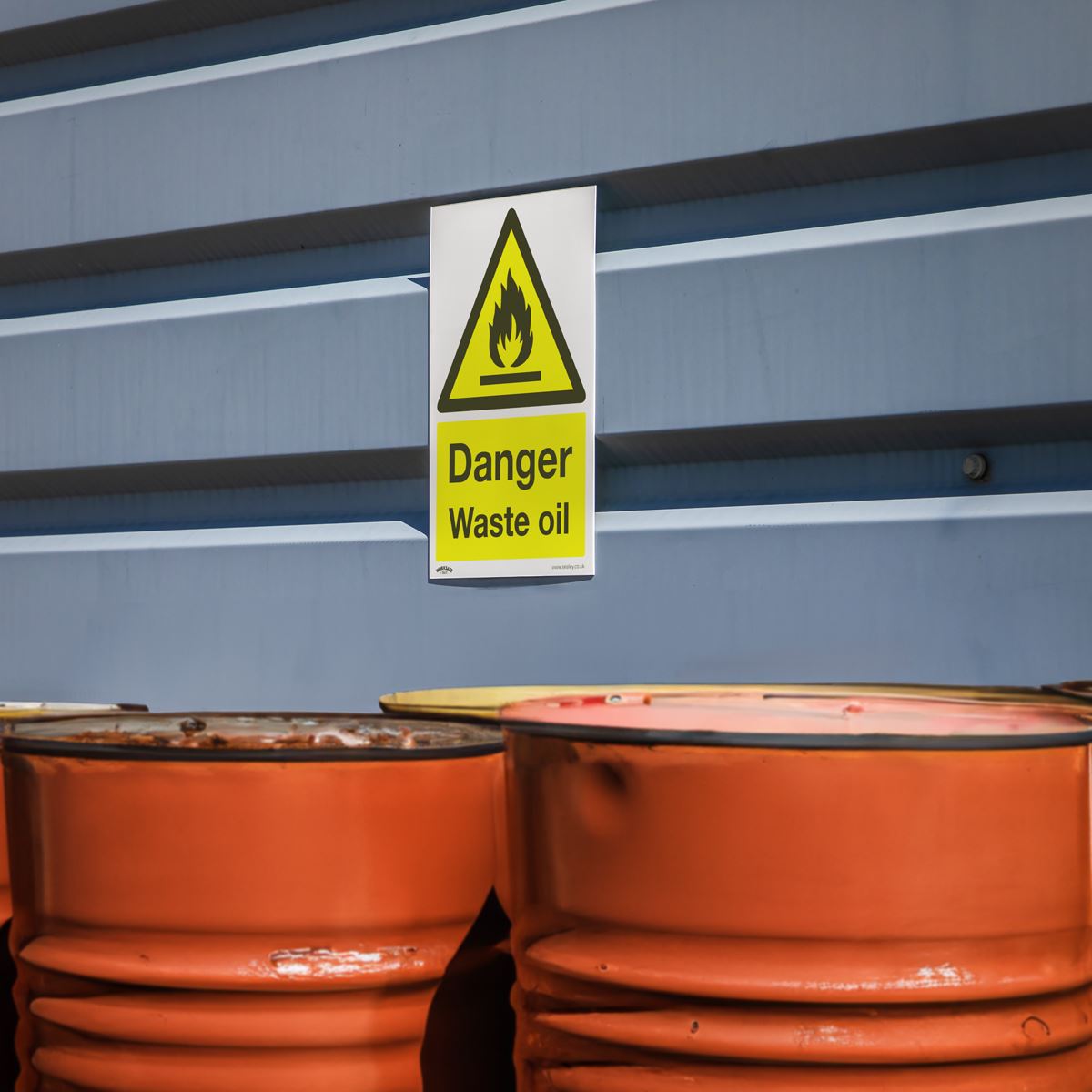 Sealey SS60V10 Warning Safety Sign - Danger Waste Oil - Self-Adhesive Vinyl - Pack of 10 Sealey