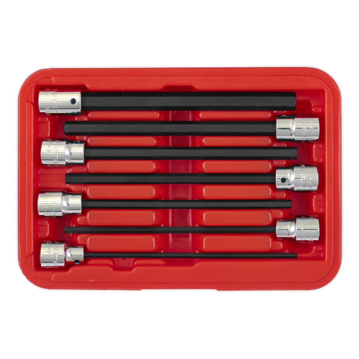 Sealey AK62255 Hex Socket Bit Set 7pc 3/8"Sq Drive 150mm Metric Sealey