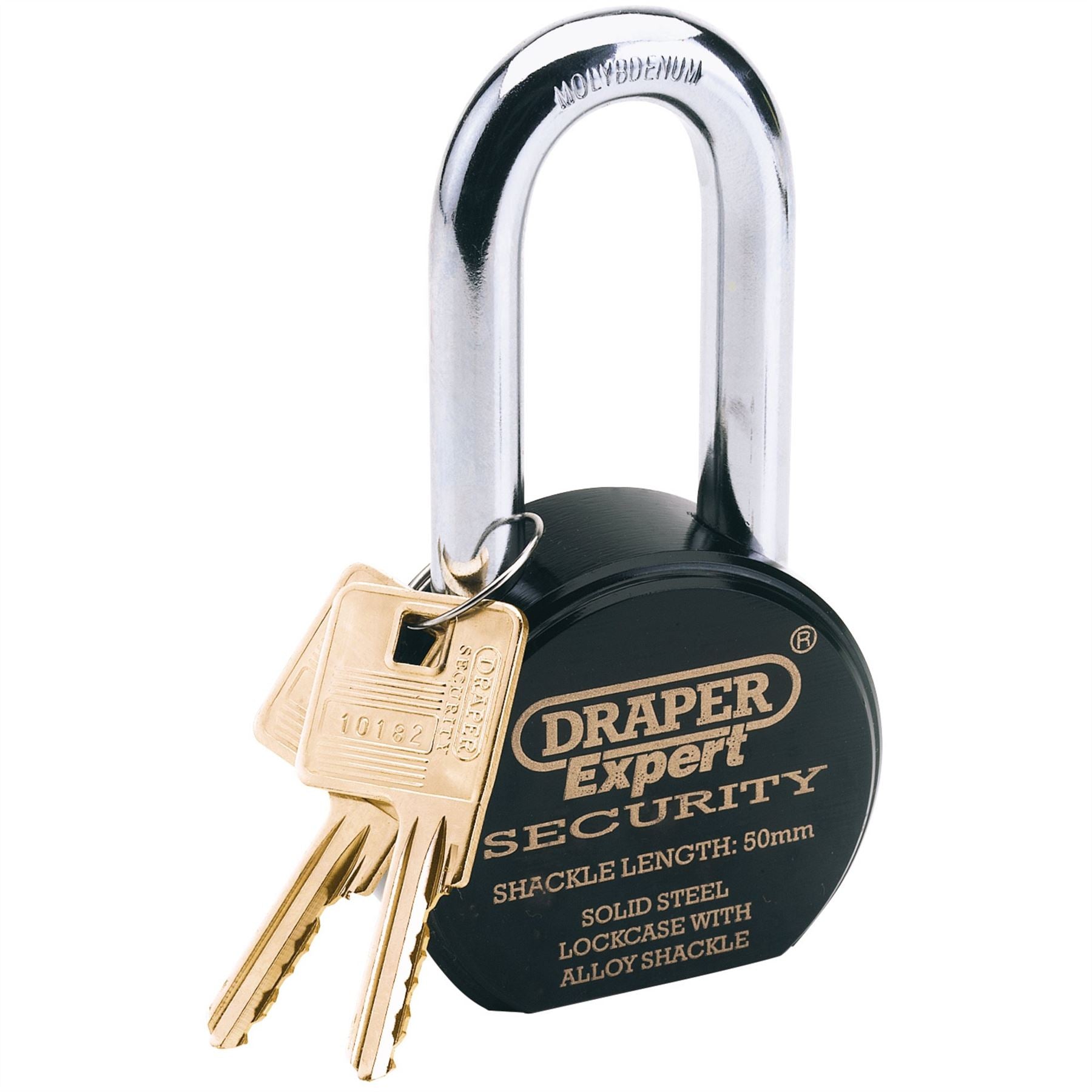 Draper 64207 Heavy Duty Stainless Steel Padlock and 2 Keys 63 x 50mm Draper
