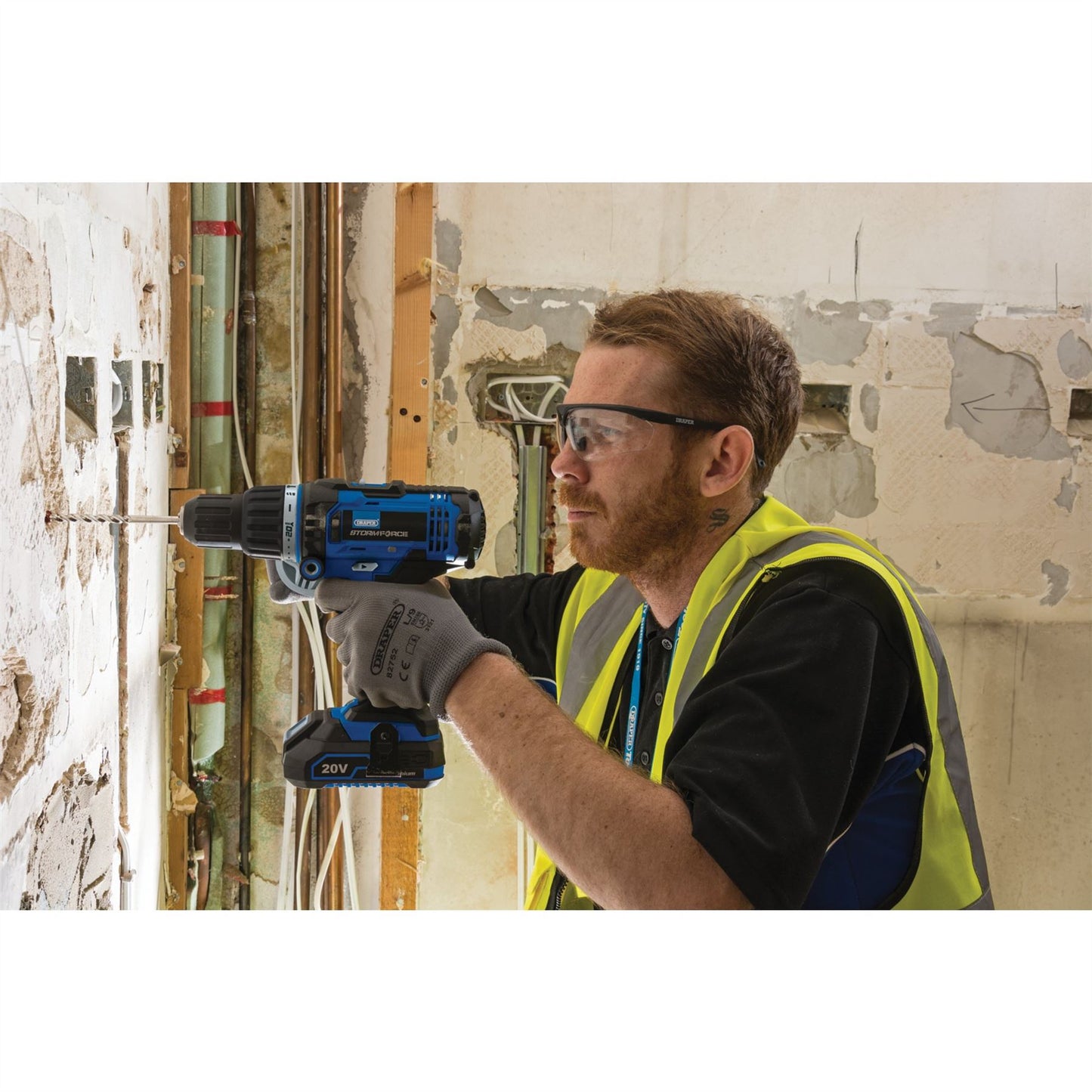 Draper 89523 Storm Force® 20V Combi Drill 2 x 2.0Ah Batteries 1 x Charger Draper