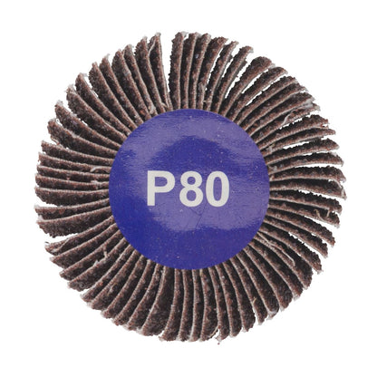 Sealey FW251080 Flap Wheel Ø25 x 10mm 6mm Shaft 80Grit Sealey