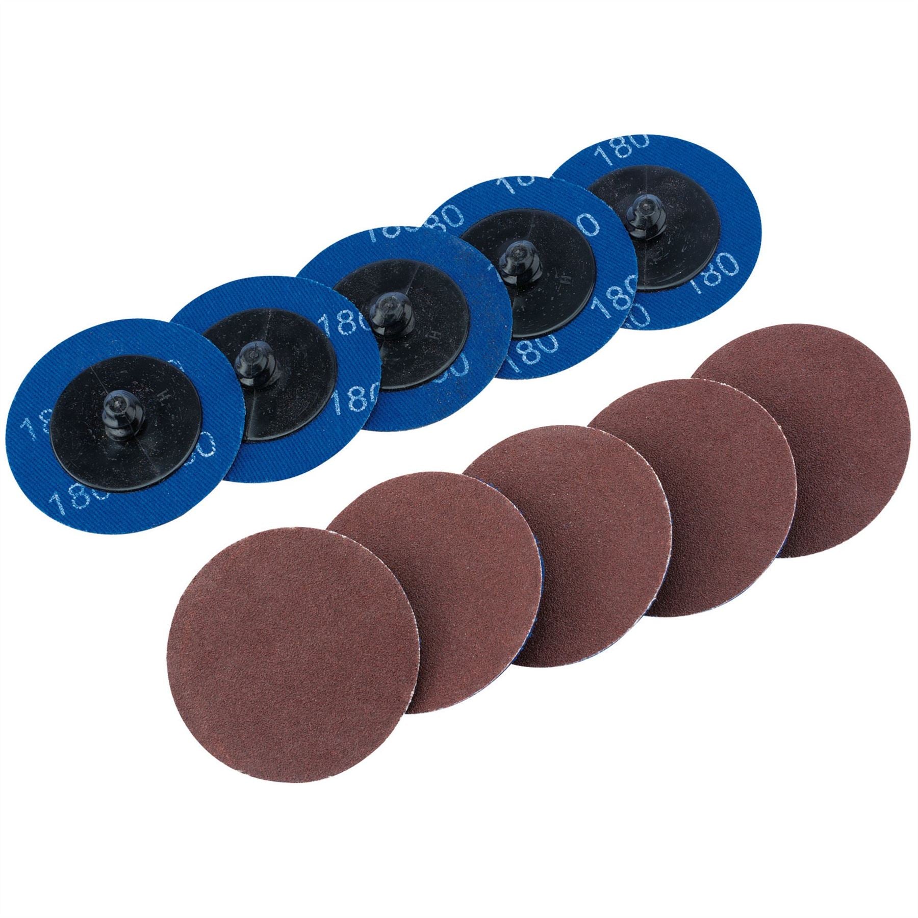 Draper 75612 Aluminium Oxide Sanding Discs 50mm 180 Grit Pack of 10 Draper