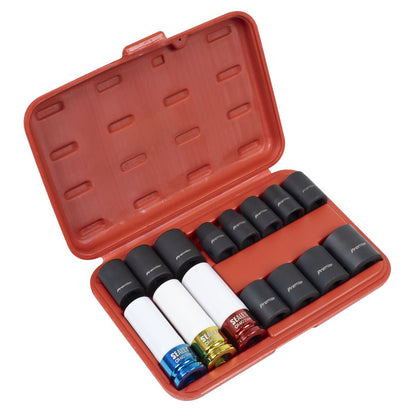 Sealey AK5615M Impact Socket & Wheel Nut Removal Set 15pc 1/2"Sq Drive Sealey