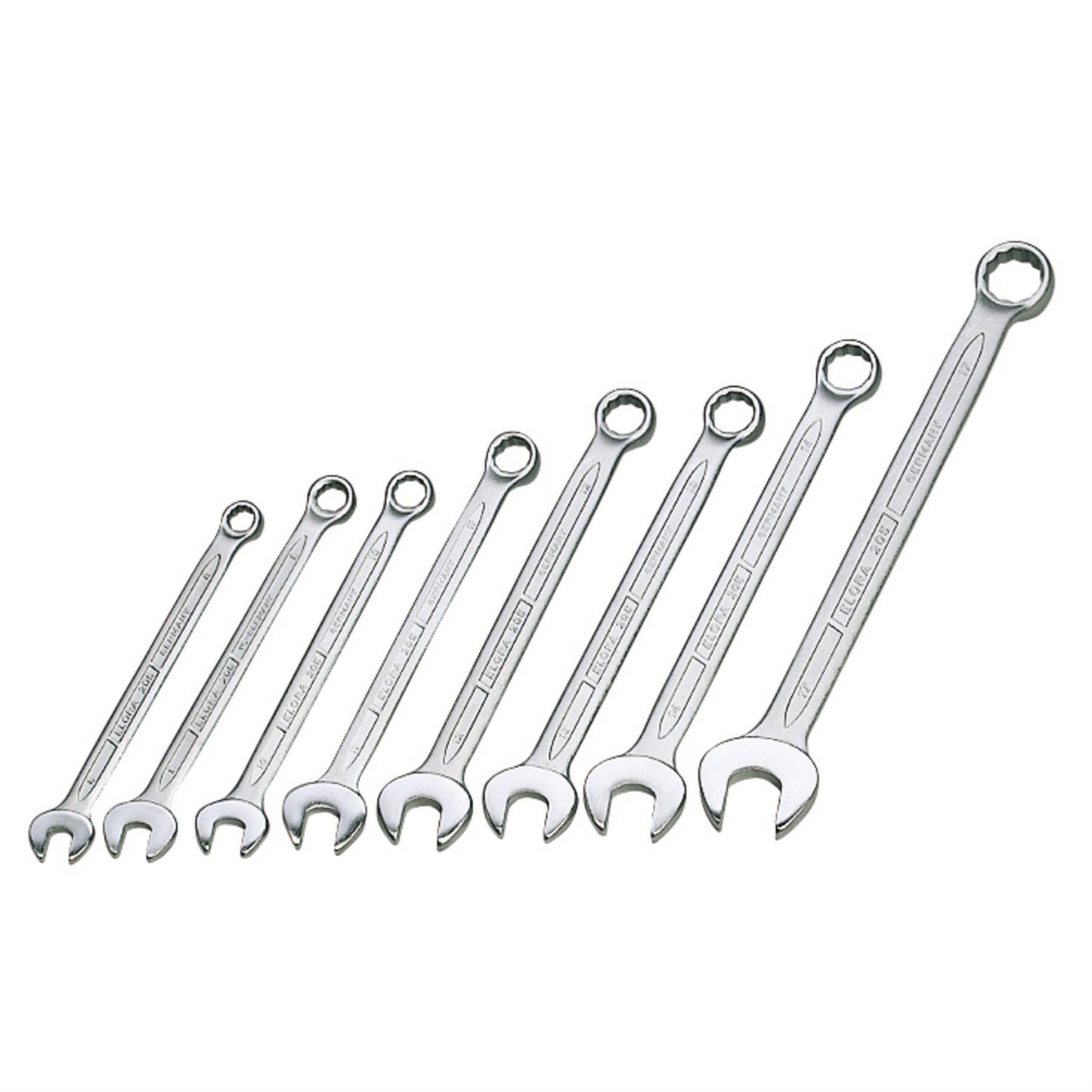 Elora 13710 Long Metric Combination Spanner Set 8 Piece Elora
