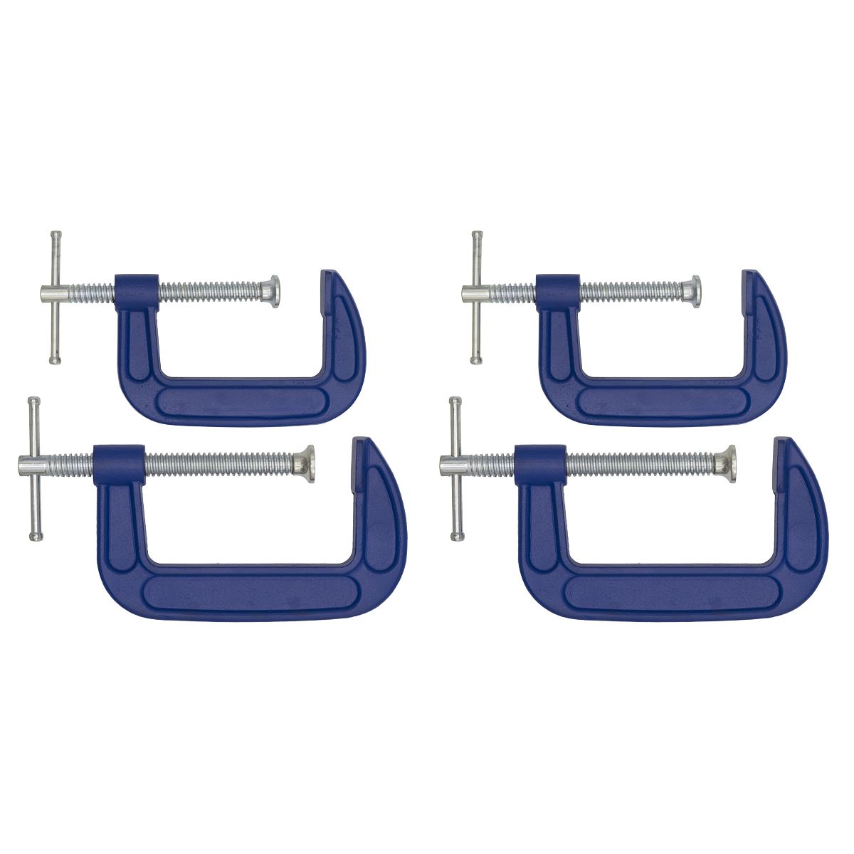Sealey AK6003SET G-Clamp Set 75mm & 100mm - 4pc Sealey