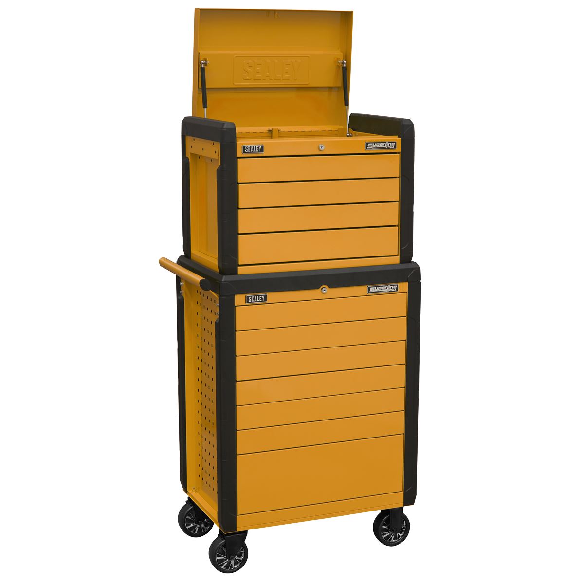 Sealey APPDSTACKO Topchest & Rollcab Combination 11 Drawer Push-To-Open Orange Sealey