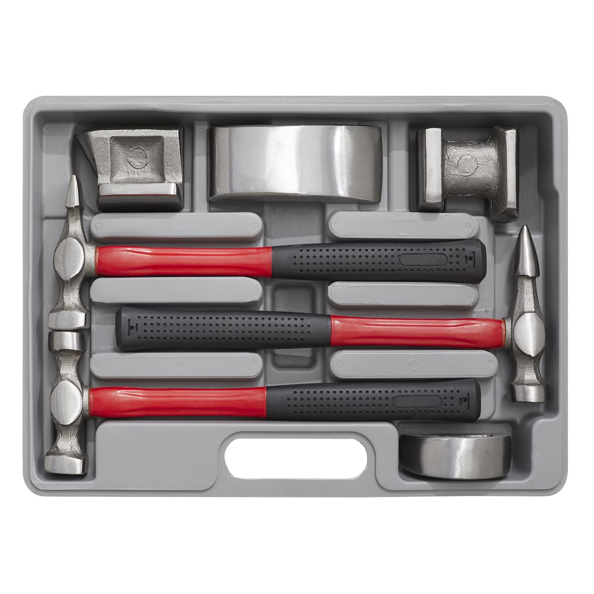 Sealey CB707 Panel Beating Set 7pc Drop-Forged Fibreglass Shafts Sealey