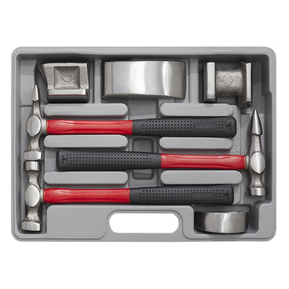 Sealey CB707 Panel Beating Set 7pc Drop-Forged Fibreglass Shafts Sealey
