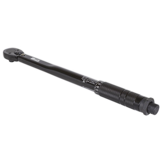 Sealey AK623B Micrometer Torque Wrench 3/8"Sq Drive Calibrated Premier Black Sealey