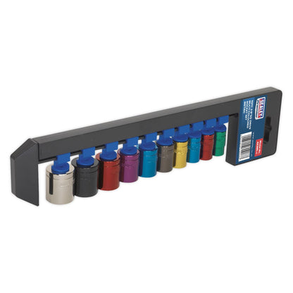 Sealey AK285 Multi-Coloured Socket Set 10pc 3/8"Sq Drive 6pt WallDrive® Metric Sealey