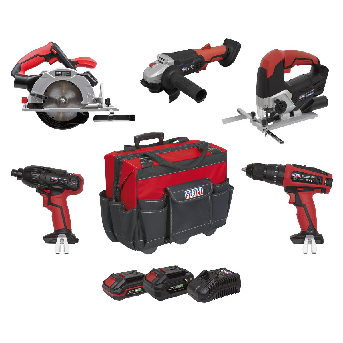 Sealey CP20VCOMBO13 5 x 20V SV20 Series Cordless 5 Tool Combo Kit - 2 Batteries Sealey