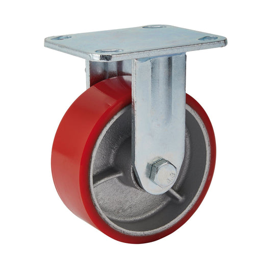 Draper 65528 Fixed Plate Fixing Heavy Duty Polyurethane Wheel 125mm Diameter S.W.L. 300kg Draper
