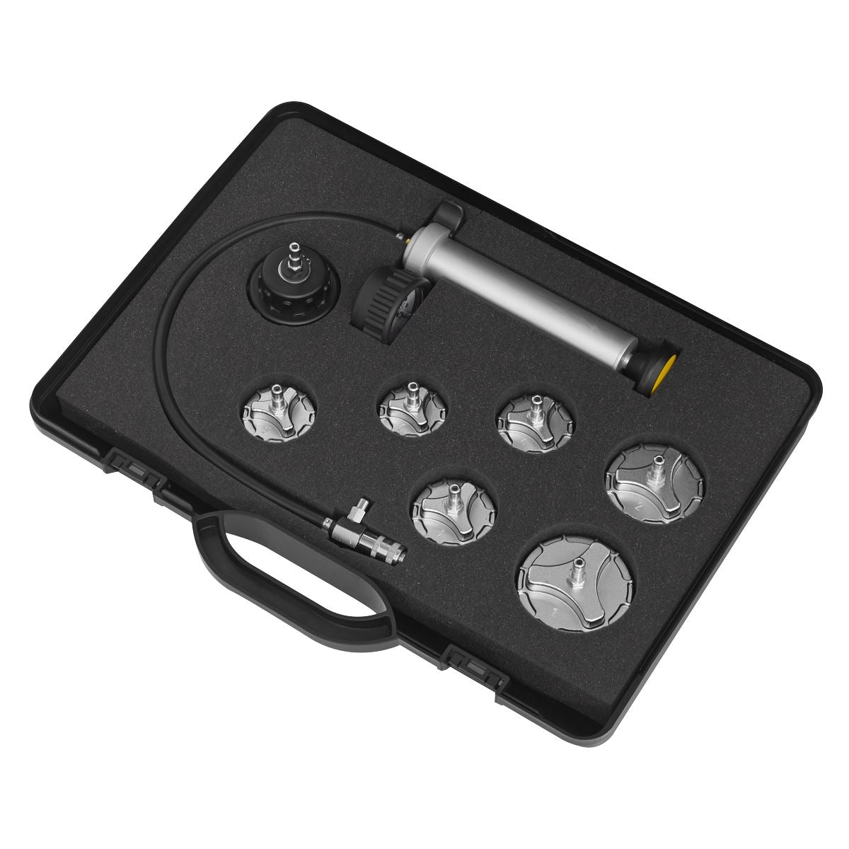 Sealey CV0011 Cooling System Pressure Test Kit 7pc - Commercial Sealey