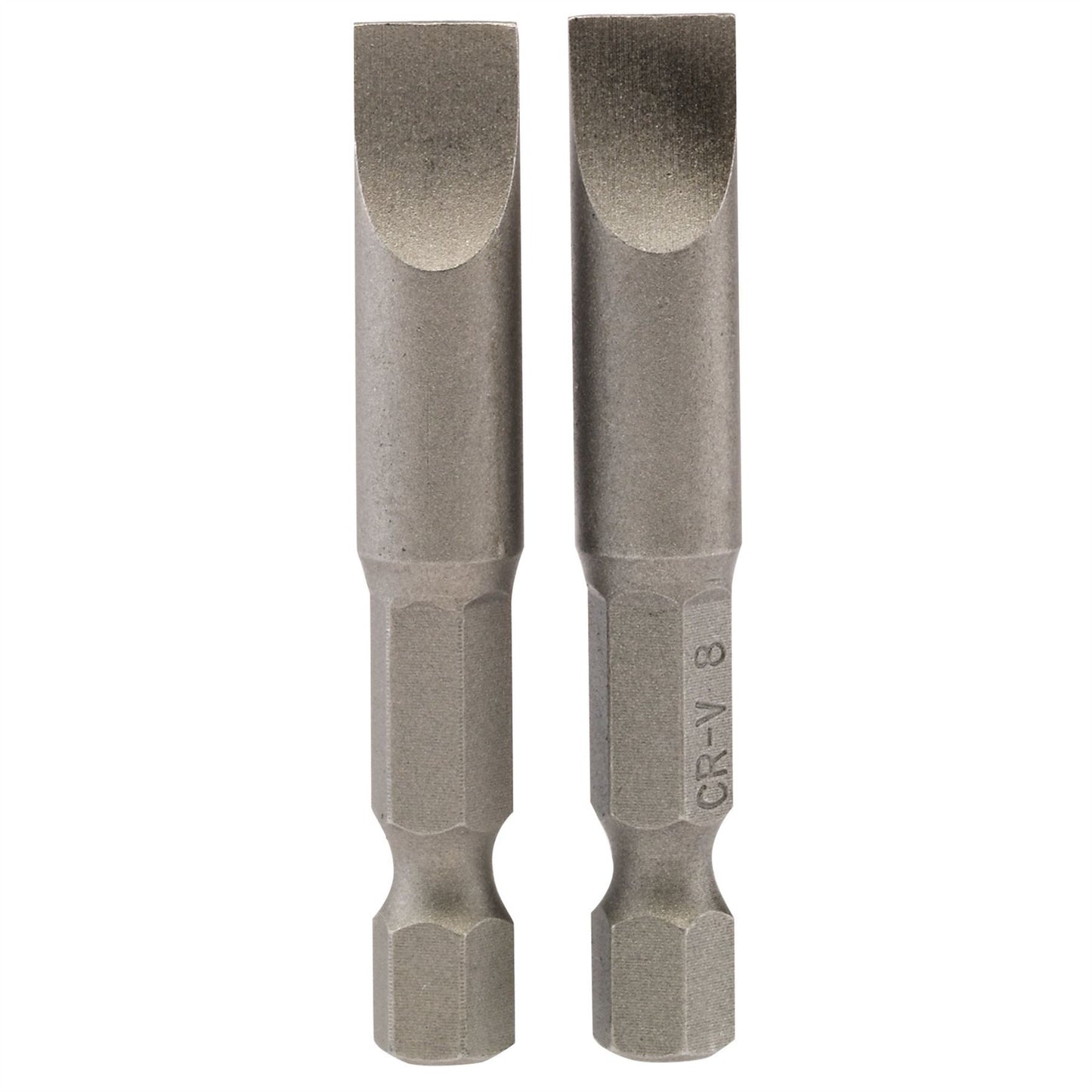 Draper 64226 Plain Slot Insert Bit 8mm 1/4" Hex 50mm Long Pack of 2 Draper
