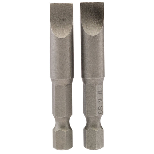 Draper 64226 Plain Slot Insert Bit 8mm 1/4" Hex 50mm Long Pack of 2 Draper
