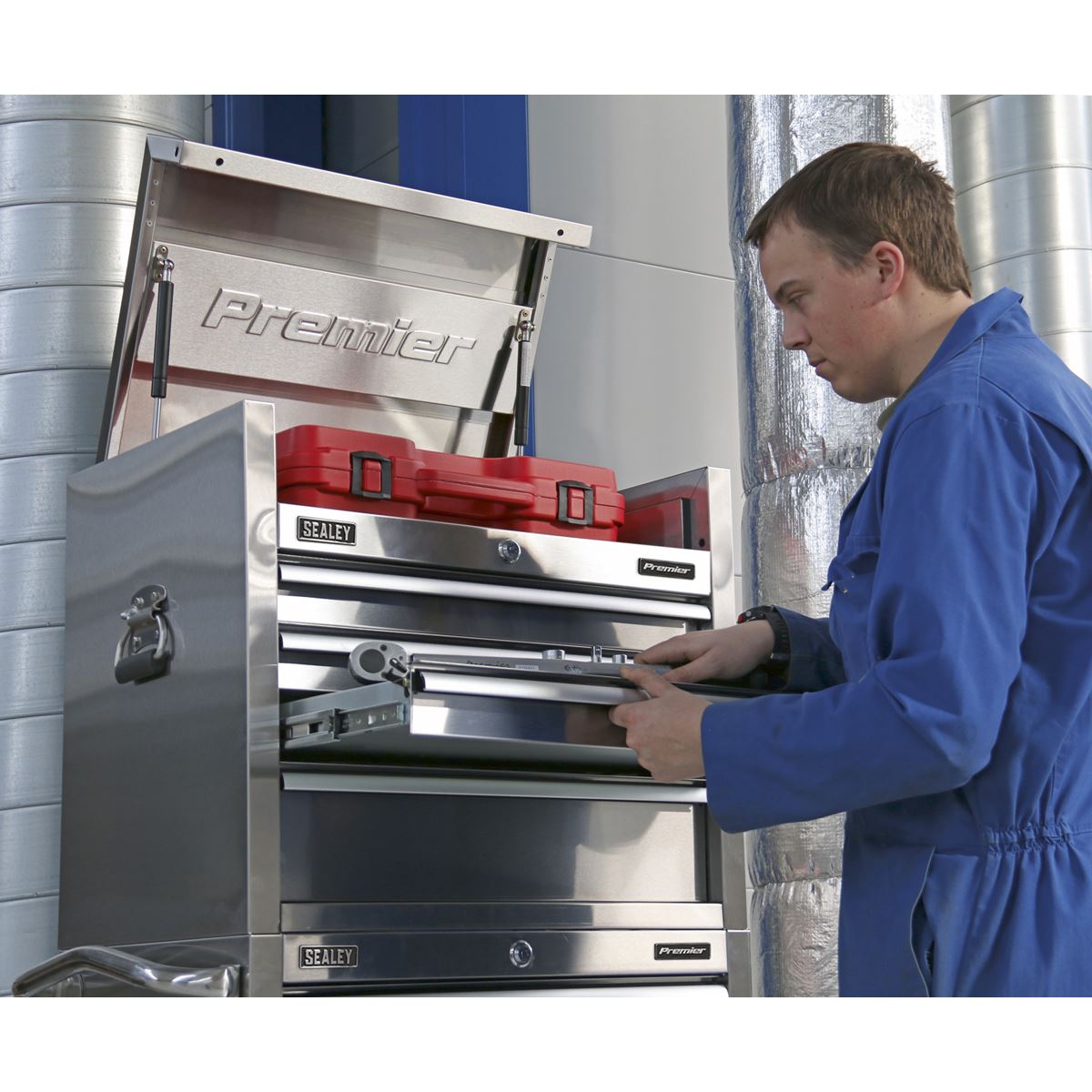 Sealey PTB66004SS Topchest 4 Drawer 675mm Stainless Steel Heavy-Duty Sealey