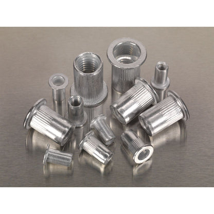 Sealey AB073TI Threaded Insert (Rivet Nut) Assortment 200pc M4-M8 Splined Metric Sealey