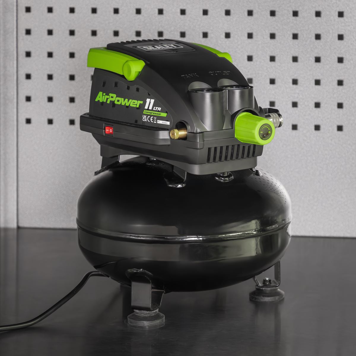 Sealey SAC1100 11L Oil Free Direct Drive Air Compressor 0.5hp 230v Sealey