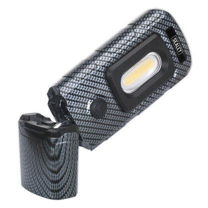 Sealey LED3601CF Rechargeable 360° Inspection Light 3W COB & 1W SMD LED Carbon Fibre Effect Sealey