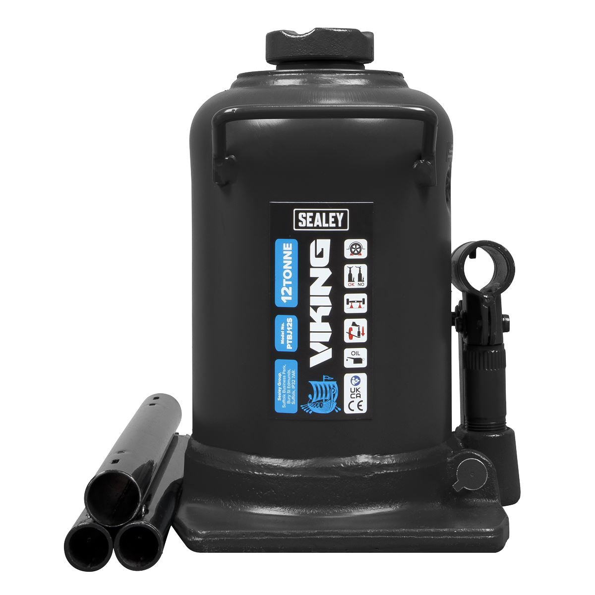Sealey PTBJ12S Viking Telescopic Bottle Jack 12 Tonne Sealey