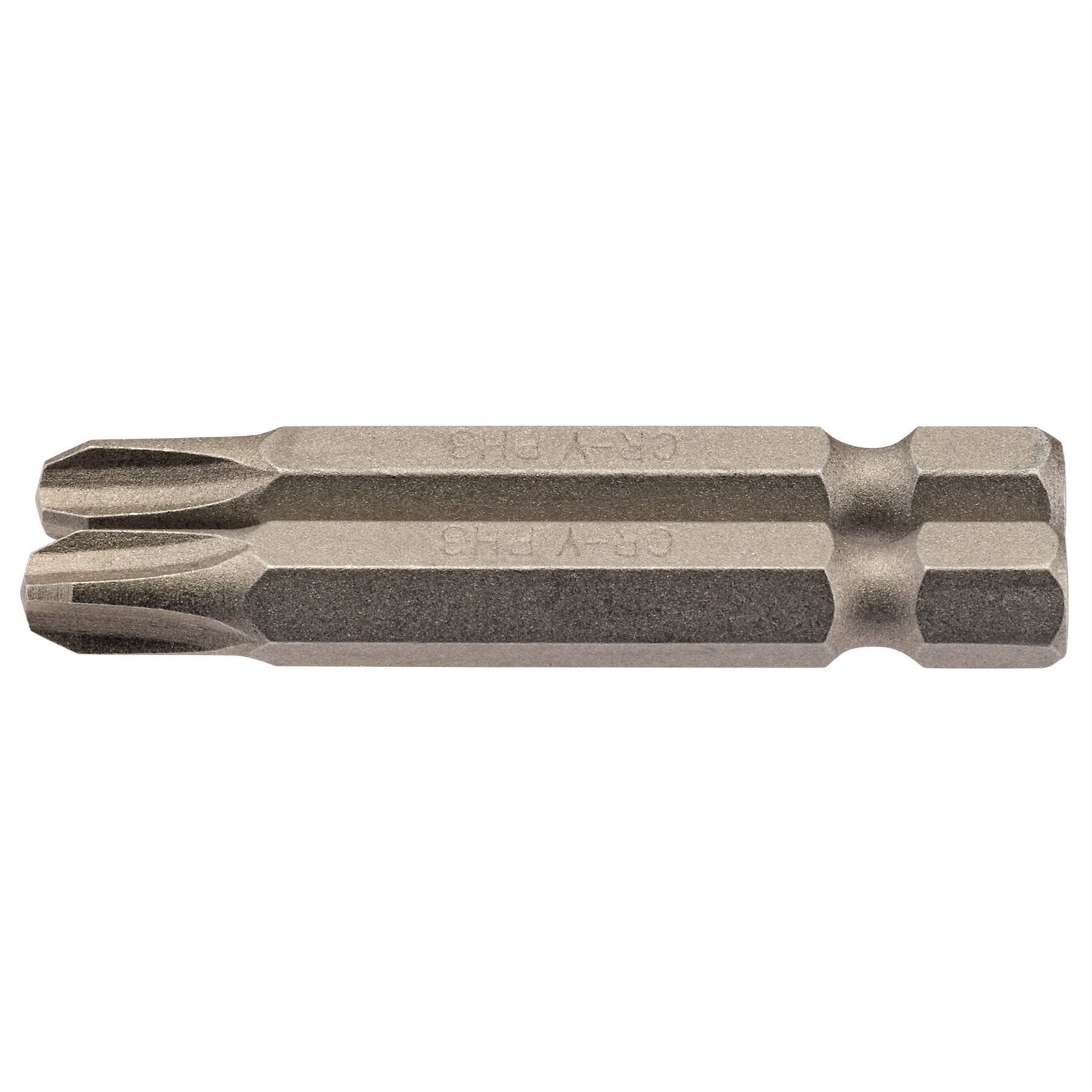 Draper 64241 Cross Slot Insert Bit 1/4" Hex 50mm Long No.3 Pack of 2 Draper