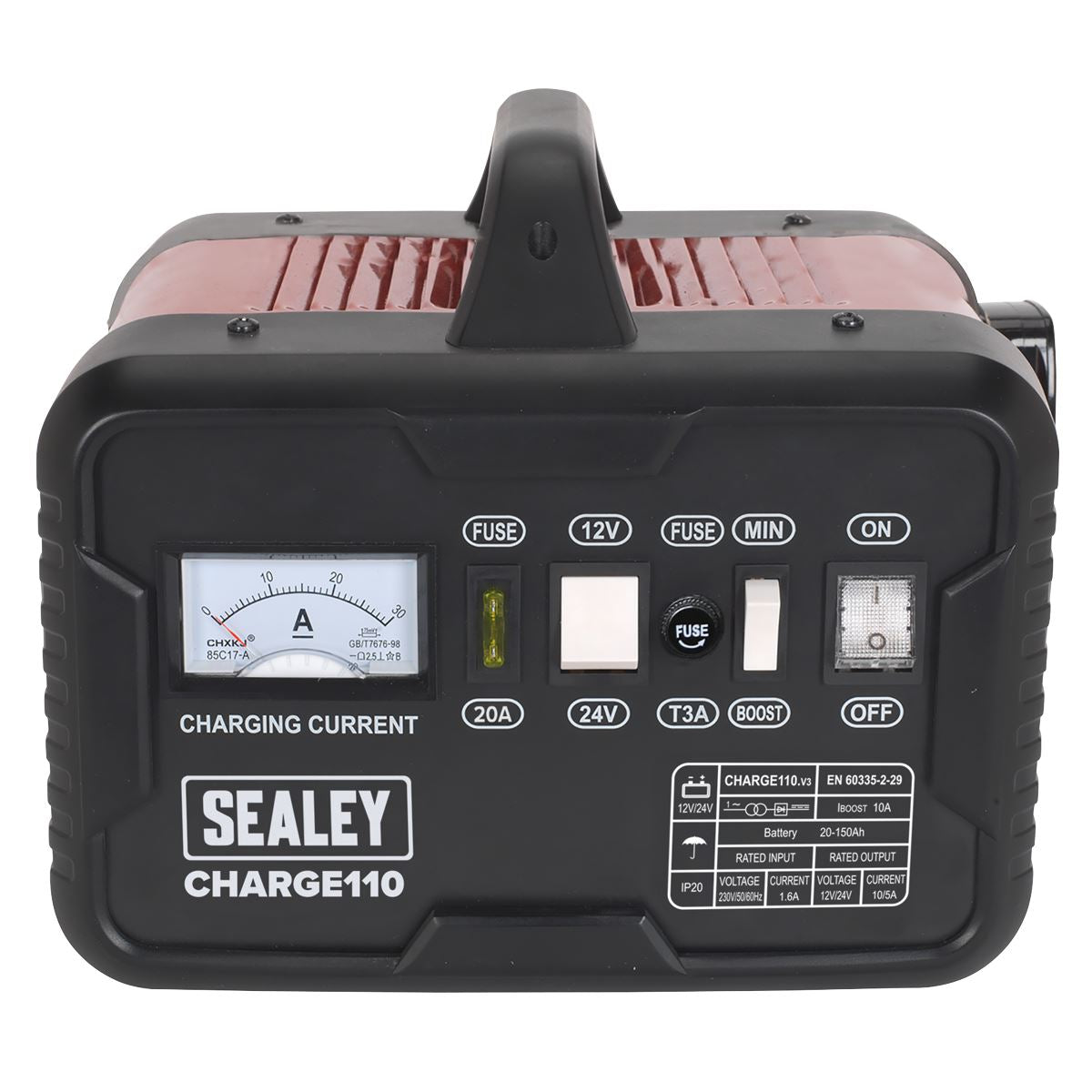 Sealey CHARGE110 Battery Charger 14Amp 12V/24V 230V Sealey