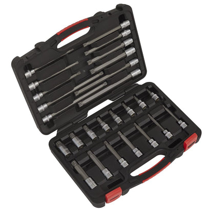 Sealey AK89002 Spline Socket Bit Set 26pc 3/8"Sq Drive - Premier Platinum Sealey