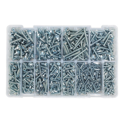 Sealey AB063STPH Self-Tapping Screw Assortment DIN 7981CZ 700pc Pan Head Pozi Zinc Sealey