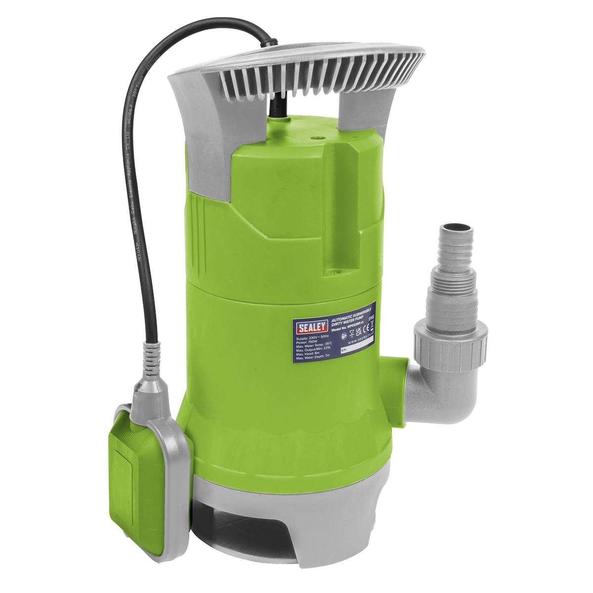 Sealey WPD235P Submersible Dirty Water Pump Automatic 225L/min 230V Sealey