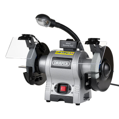 Draper 05095 Bench Grinder With Work light 150mm 370W Draper