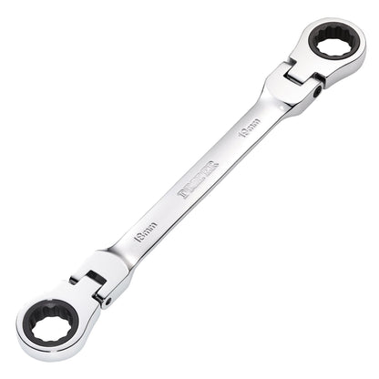Draper 27759 HI-TORQ® Metric Flexible Head Double Ring Ratchet Spanner 18 x 19mm Draper