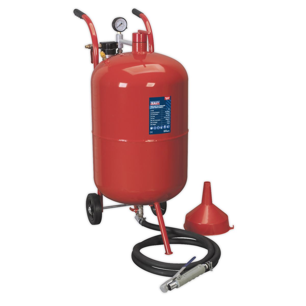 Sealey SB998 Shot Blaster with Water Trap & Wheels 75L Sealey