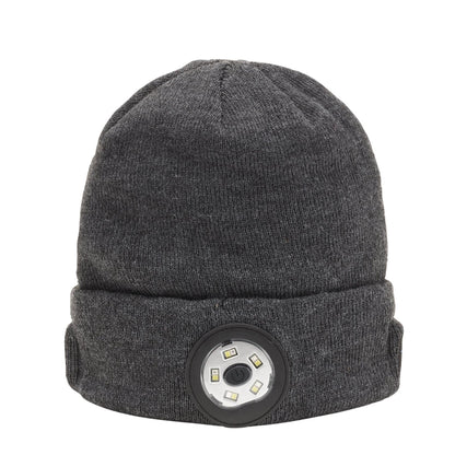 Draper 28351 Smart Wireless Rechargeable Beanie with LED Head Torch and USB Charging Cable Grey One Size Draper