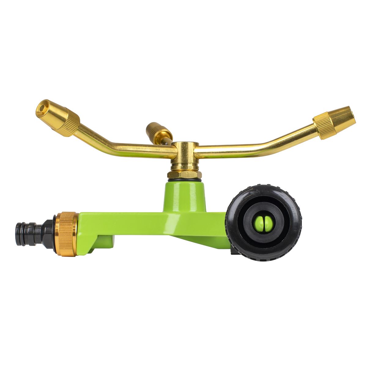 Sealey JS2032 3-Arm Brass Sprinkler with Metal Wheeled Base Sealey