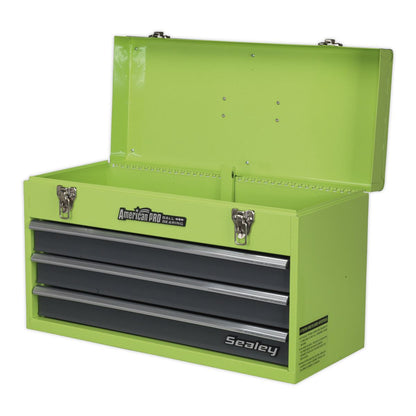 Sealey AP9243BBHV Tool Chest 3 Drawer Portable with Ball-Bearing Slides - Green/Grey Sealey