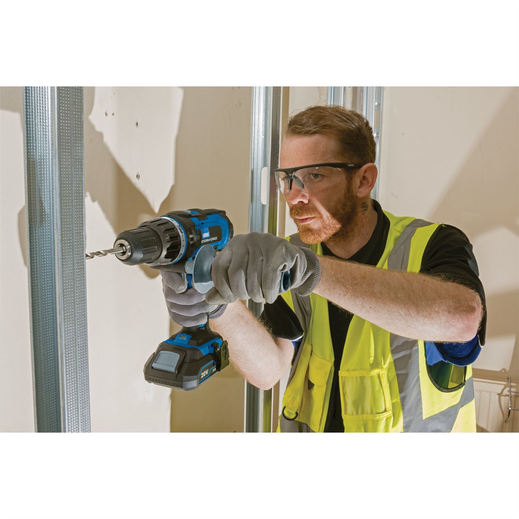 Draper 89523 Storm Force® 20V Combi Drill 2 x 2.0Ah Batteries 1 x Charger Draper