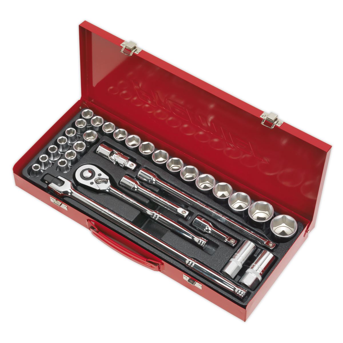 Sealey AK693 Socket Set 32pc 1/2"Sq Drive 6pt WallDrive® - Metric/Imperial Sealey