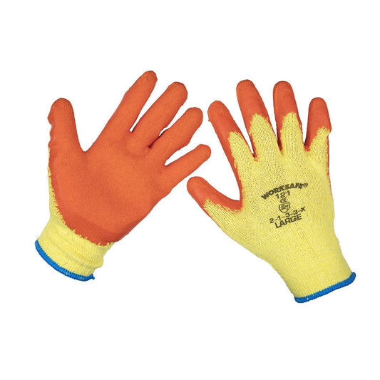Sealey 9121L/12 Super Grip Knitted Gloves Latex Palm (Large) - Pack of 12 Pairs Sealey