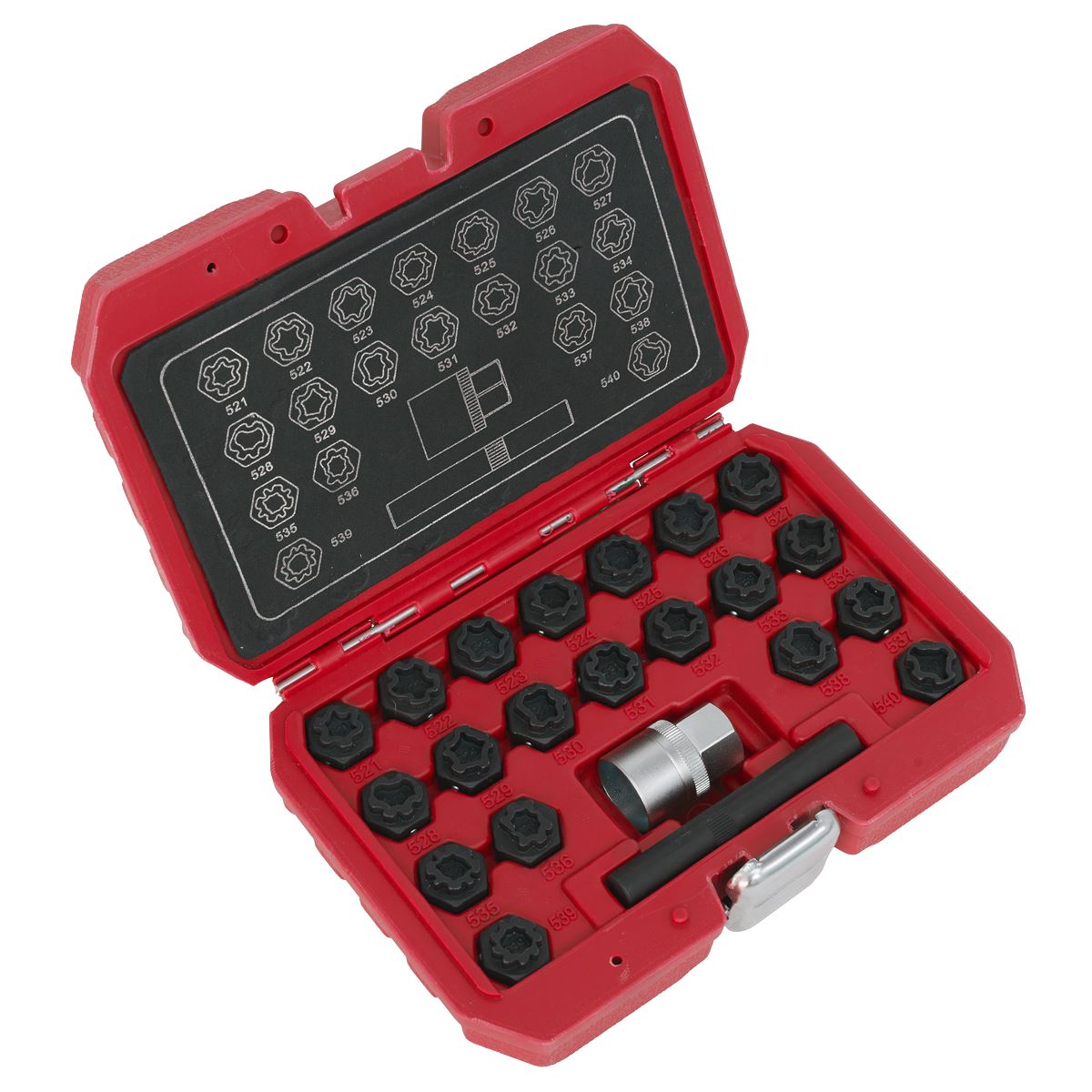 Sealey SX220 Locking Wheel Nut Key Set 22pc - VAG Sealey