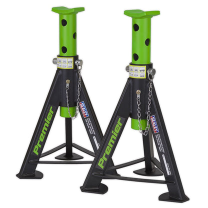 Sealey AS6G Premier Axle Stands (Pair) 6 Tonne Capacity per Stand - Green Sealey