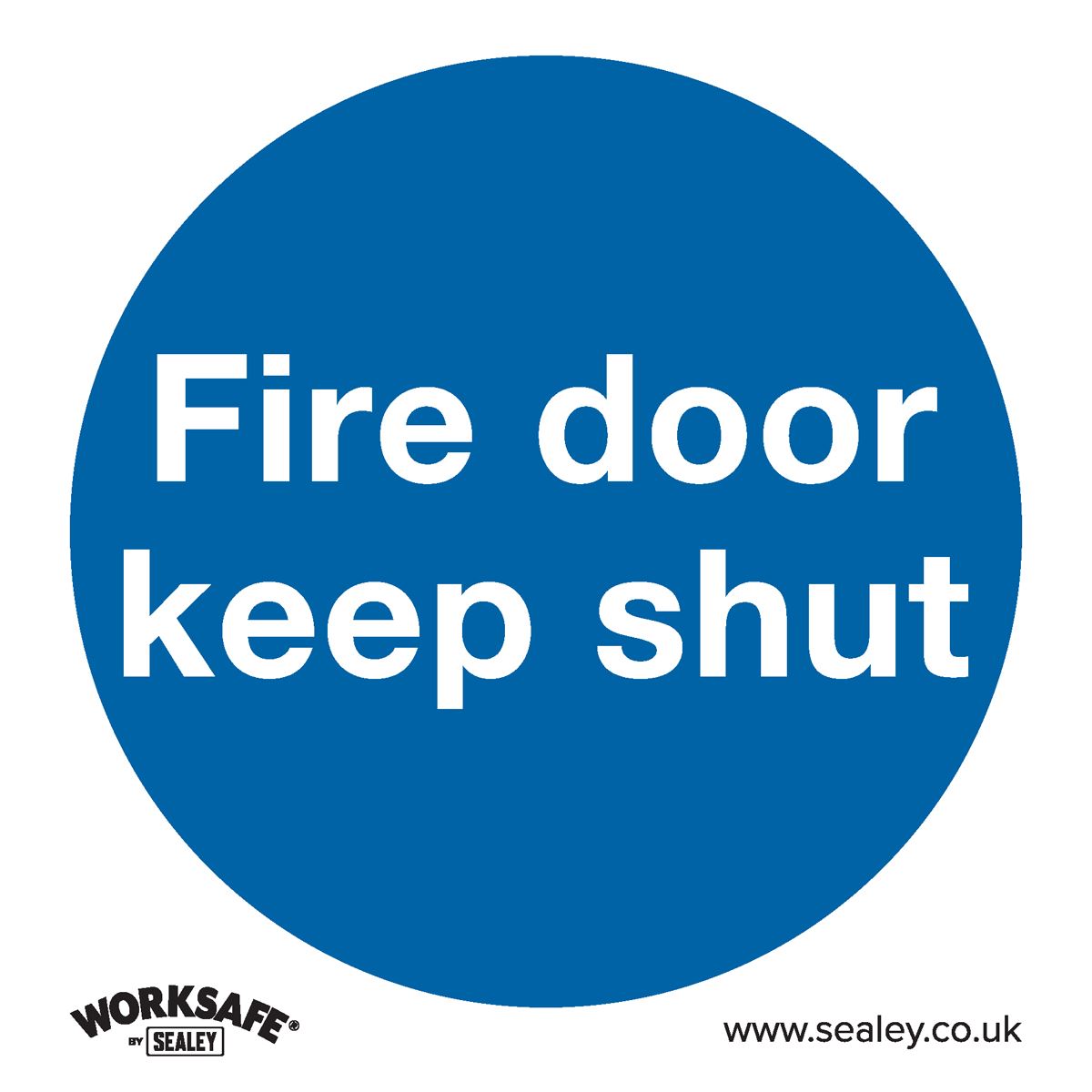 Sealey SS1P10 Mandatory Safety Sign - Fire Door Keep Shut - Rigid Plastic - Pack of 10 Sealey