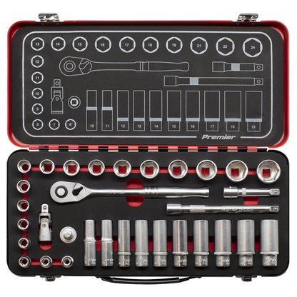 Sealey AK7922 Socket Set 3/8"Sq Drive 32pc - Premier Platinum Sealey