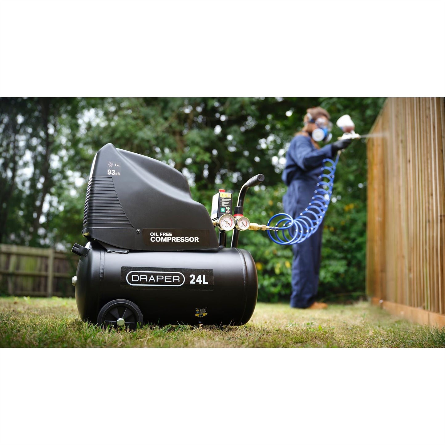 Draper 90126 230V Oil-Free Compressor and Air Tool Kit 24L Draper