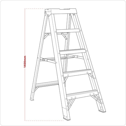 Sealey FSL5 Fibreglass Step Ladder 4-Tread EN 131 Sealey