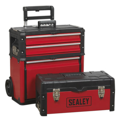 Sealey AP548 Mobile Steel/Composite Toolbox - 3 Compartment Sealey
